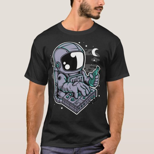 Astronautensynth - Funny Outer Space Lovers T-Shirt (Vorderseite)