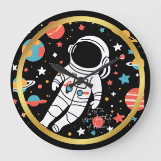 Astronautentheater Rundmauer mit Celestial Große Wanduhr