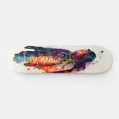 Astronautenthema Wasserfarbe Skateboard (Horizontal)