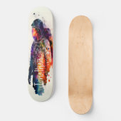 Astronautenthema Wasserfarbe Skateboard (Vorderseite)