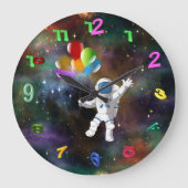 Astronautenwall-Uhr Große Wanduhr (Vorderseite)