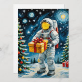 Astronautenweihnachtsfeier Feiertagskarte (Vorne/Hinten)