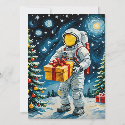 Astronautenweihnachtsfeier Feiertagskarte (Vorderseite)