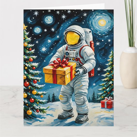 Astronautenweihnachtsfeier Karte (Vorderseite)