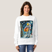 Astronautenweihnachtsfeier Sweatshirt (Vorne ganz)