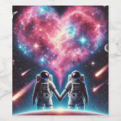 Astronautenweinetikett Liebe Weinetikett (Einzelnes Label)