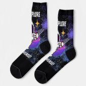 Astronautenzitat Socken (Linkes Detail)