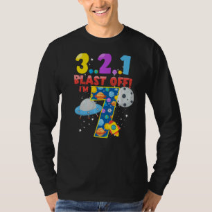 Astronautin 7. Geburtstag 7 Jahre alt 3 2 1 Explos T-Shirt