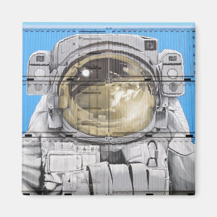 Astronautin Art Urban Art Astronaut Mauer Magnet