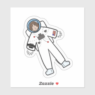 Astronautin Aufkleber