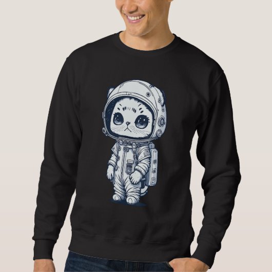Astronautin Cat Space Cat Kitten Sweatshirt (Vorderseite)