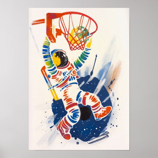 Astronautin Dunking Poster (Vorne)