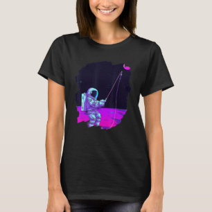 Astronautin Fischerboot Weltraum Cooler See T-Shirt