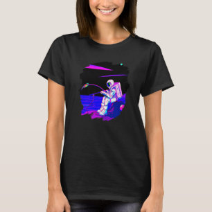 Astronautin Fischerboot Weltraum Cooler See T-Shirt