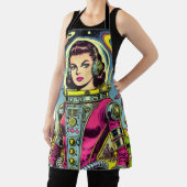 Astronautin Frauen Vintage Sci-Fi-Comic Schürze (InSitu)