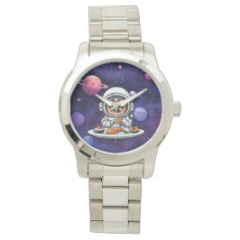 Astronautin frisst Sushi Armbanduhr