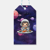Astronautin frisst Sushi Geschenkanhänger (Rückseite)