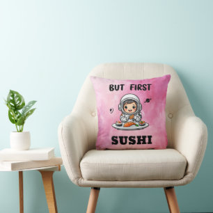 Astronautin frisst Sushi Kissen