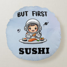 Astronautin frisst Sushi