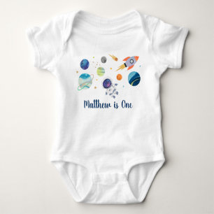 Astronautin Galaxy Weltraum Geburtstag Baby Strampler