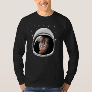 Astronautin Giraffe Animal Retro Space Mars Moon E T-Shirt