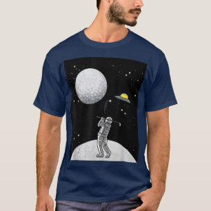 Astronautin Golfing Space UFO Cool Galaxy Golf Gol T-Shirt