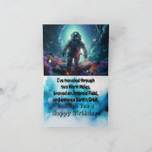 Astronautin Happy Birthday Folded Greeting Card Karte (Innenseite)