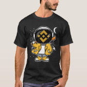 Astronautin Hiphop binance BNB-Münze in die Mondkr T-Shirt (Vorderseite)