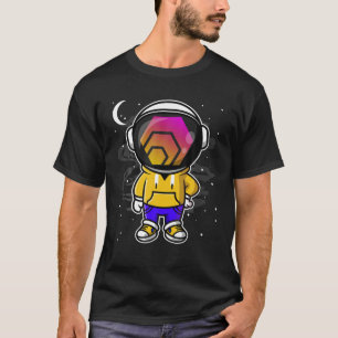 Astronautin Hiphop HEX-Münze zum KryptoToken auf d T-Shirt