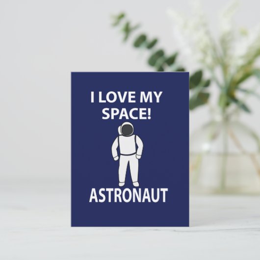 Astronautin I Liebe mein Raumfahrer Postkarte (Stehend Vorderseite)