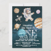 Astronautin im Weltraum Geburtstag im benutzerdefi Einladung (Vorderseite)