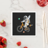 Astronautin im Weltraumfahrer bmx bike auf space o Serviette (Beispiel)