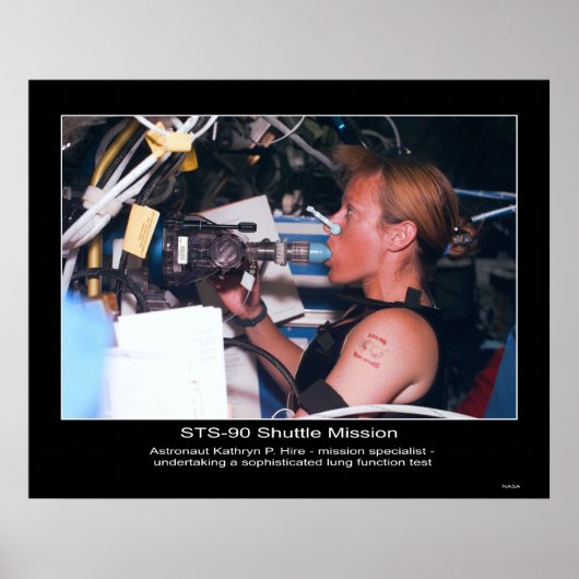 Astronautin Kathryn P. Miete für STS-90 Poster (Vorne)