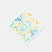 Astronautin niedlich Blue Outer Space Boys Serviette (Ecke)