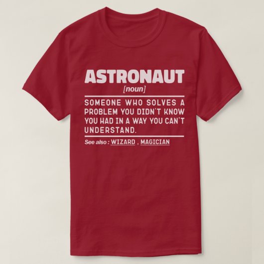 Astronautin Noun Definition Spaceflight Funny Spri T-Shirt (Design vorne)