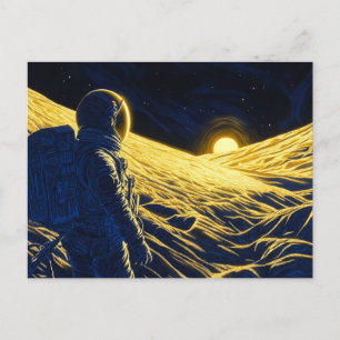 Astronautin Postkarte