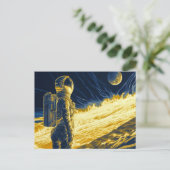 Astronautin Postkarte (Stehend Vorderseite)