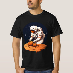 Astronautin Pumpkin Carving auf Mars - Kosmischer T-Shirt