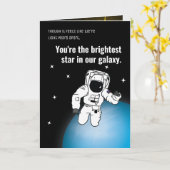 Astronautin/Raumfahrtsozial Distanzierender Schwar Karte (Gelbe Blume)