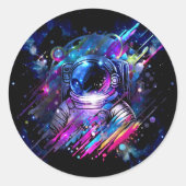 Astronautin Runder Aufkleber (Vorderseite)