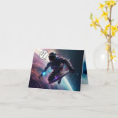Astronautin Sci-Fi Geburtstagskarte Faltkarte Karte (Gelbe Blume)