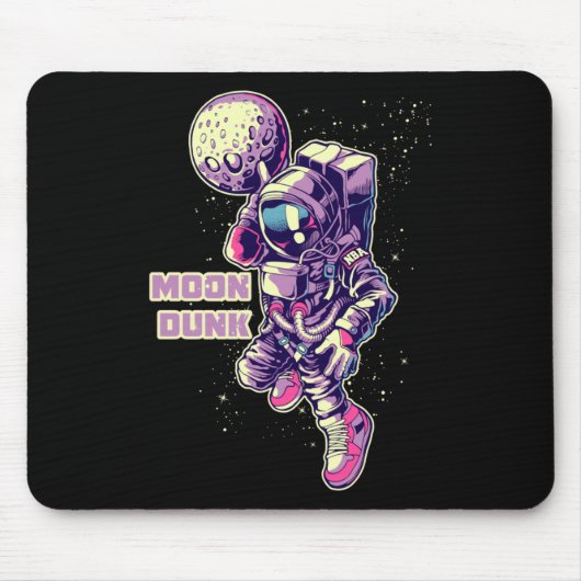 Astronautin Spaceman Basketball Spieler Dunking Mo Mousepad (Vorne)