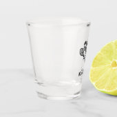 Astronautin Spaceman Tennis Player Schnapsglas (Links)