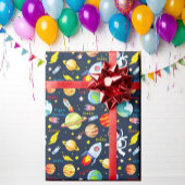 Astronautin "Spaceship Boy's Birthday" Geschenkpapier