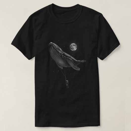 Astronautin trifft einen Reitmond Sterne Whale Out T-Shirt (Design vorne)