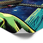 Astronautin trifft extraterrestrische Alien Poster (Ecke)