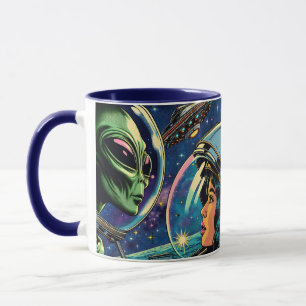Astronautin trifft extraterrestrische Alien Tasse