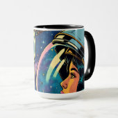 Astronautin trifft extraterrestrische Alien Tasse (VorderseiteRechts)