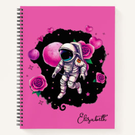 Astronautin Valentine Rose Notizblock
