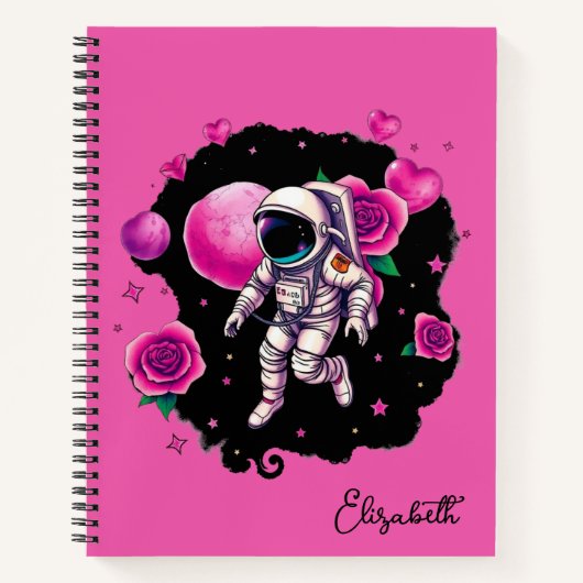 Astronautin Valentine Rose Notizblock (Vorderseite)